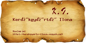 Kerékgyártó Ilona névjegykártya